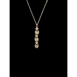 Elegant Gold Tone CZ Drop Necklace – Adjustable Station Pendant – Gift Ready